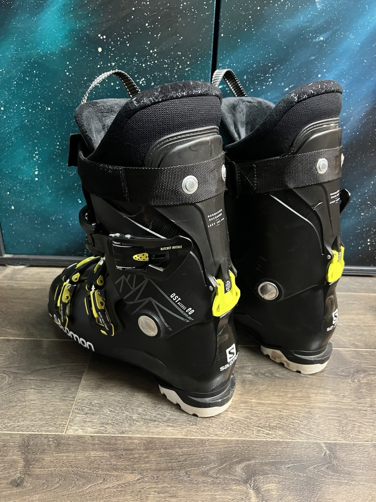 Scarponi da sci Salomon uomo QST Access 80 taglia MP 29 29 5 nero verde lana neve metallo