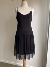 Esprit Mini Dress Size AU 10-12 Black Sheer Casual-Chic Y2K 90s Party Balletcore