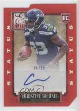 2013 Panini Elite Rookie Status Red Die-Cut 6/25 Christine Michael #114 h3a