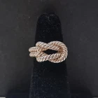 Vintage Sterling Silver HERMES Rope Twist Knot Ring Women