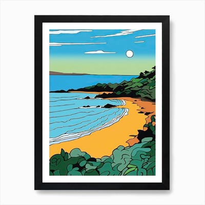 Minimal Design Style Of Byron Bay, gerahmtes Wandbild Poster Leinwanddruck Bild
