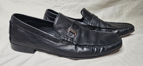 Bruno Magli Loafers Mens SZ 11 Black Leather Slip On Dress Shoes Moc Square Toe