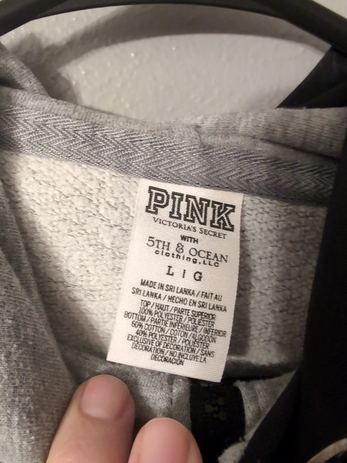 UNDERCOVER Felpa rosa Victoria's Secret Missouri Tigers Mizzou full zip con cappuccio taglia L tasche zip