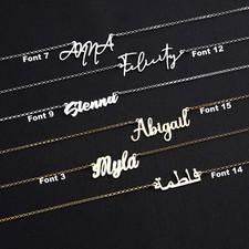 Personalised Name Necklace 925 Silver, Gold, Rose Pendant, Gift For Her Women