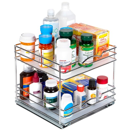 Spice Rack Organizer for Cabinet, Heavy Duty-10-1/2"Wx10-3/8 Dx8-7/8 H (BLACK) - Picture 6 of 8
