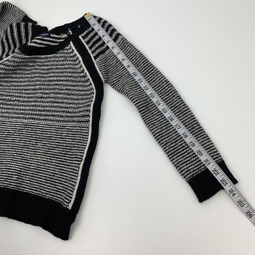 Splendid Sweater Pullover Stripe Black White Lambswool Cashmere Womens Size M - Picture 10 of 10