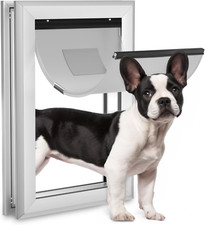 Weatherproof Dog Door, Aluminum Pet Door for Interior and Exterior Doors, with M