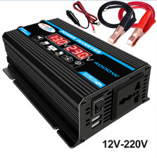 4000W Power Inverter Dual USB DC 12V to AC 110V /220V Car Sine Wave Converter