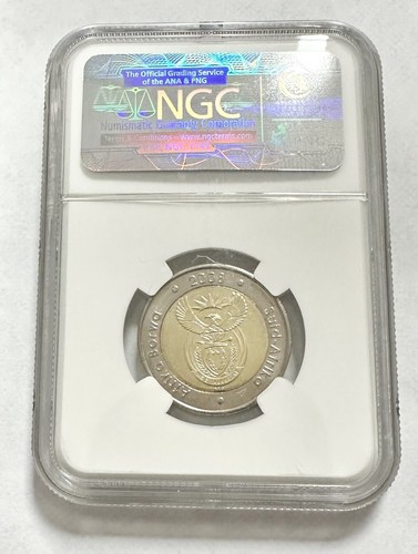 2008 South Africa 5 Rand Nelson Mandela's 90th Birthday Coin NGC MS66 - Picture 4 of 12