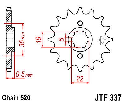 JT- Front Sprocket JTF337 14t fits Honda CR250 RZ,RA 79-80 - Picture 3 of 3