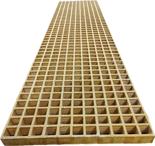 Anti Slip Resin Fiberglass 1800x425 30x30 Yellow Grit Clips FRP Walkway Grating - Picture 4 of 16
