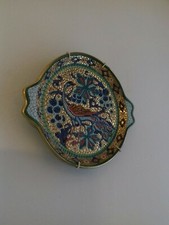 PIATTO IN CERAMICA DECORATO A MANO IN ORO ZECCHINO +MELA CRISTAL SILVER