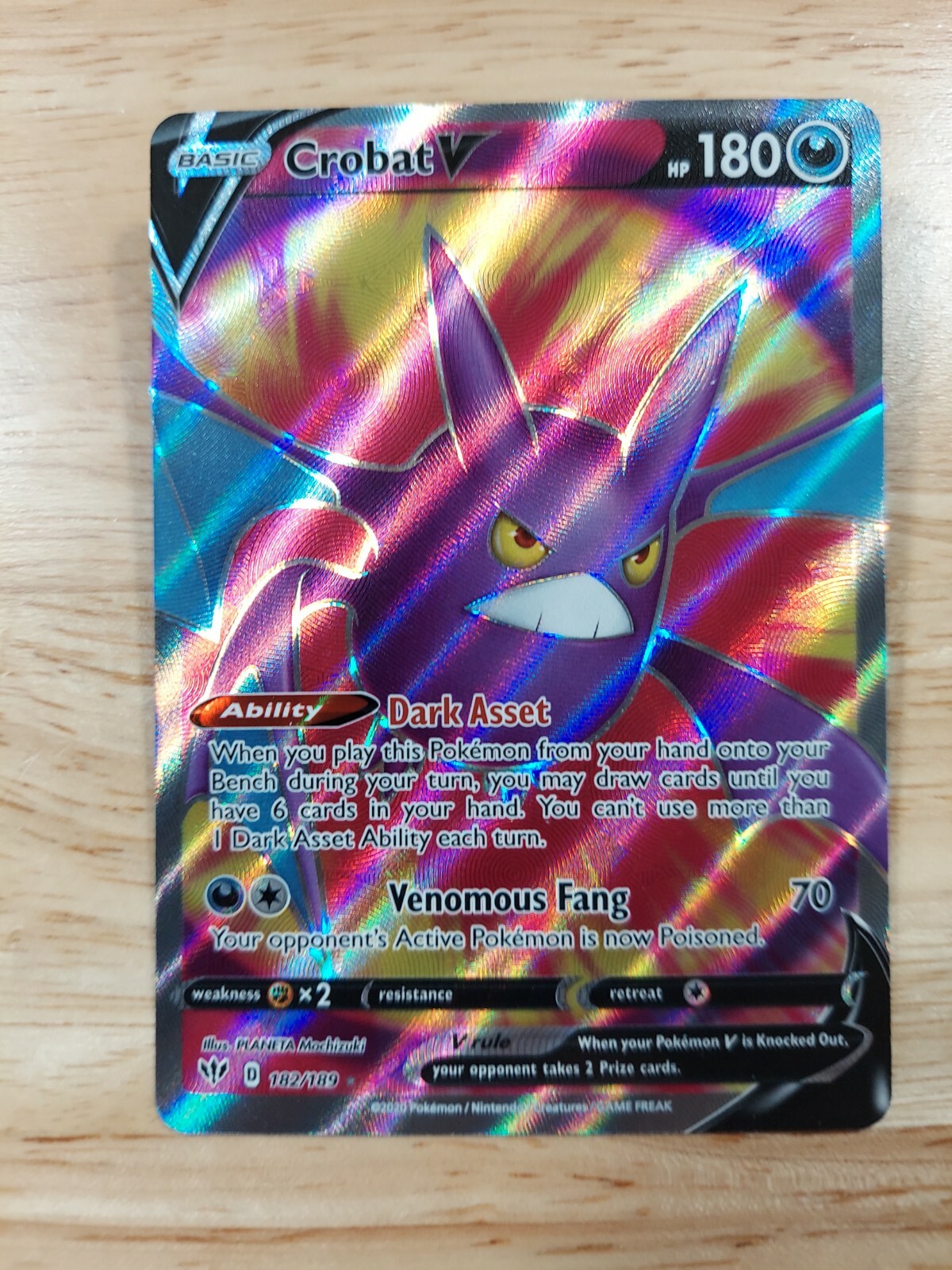Crobat V 182/189 Darkness Ablaze NM Full Art Ultra Rare Pokemon Card