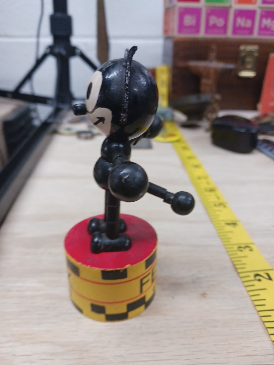 ビンテージフェリックス Felixプッシュアップ人形 Vintage Felix The Cat Wooden Push Up Toy Puppet | eBay