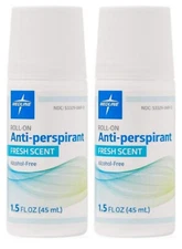 Medline Anti-Perspirant Roll-On Deodorant Fresh Scent Alcohol 2Pk/free shipping 