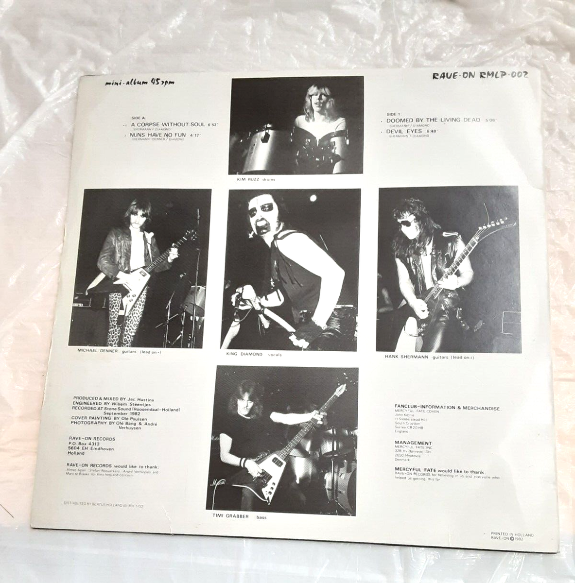 Mercyful Fate LP - Mercyful Fate / 1982 NL Rave-On RMLP-002 MEGA