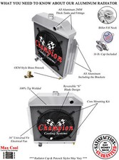 Al Champion 4 Row Radiator Ford Config16 Fan For 1949-1953 Ford Cars V8 Eng