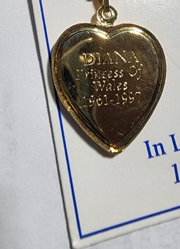 Diana Princess of Wales Commemorative Jewelry HEART Pendant Bracelet 6" New - Picture 3 of 3