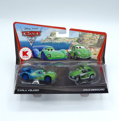 DISNEY PIXAR CARS 2 CARLA VELOSO & CRUZ BESOURO DIE CAST 2-PACK MATTEL NEW