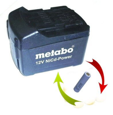 Akkureparatur Zellentausch Metabo Akku 6,25452  / 12 V mit 2 Ah NiCd