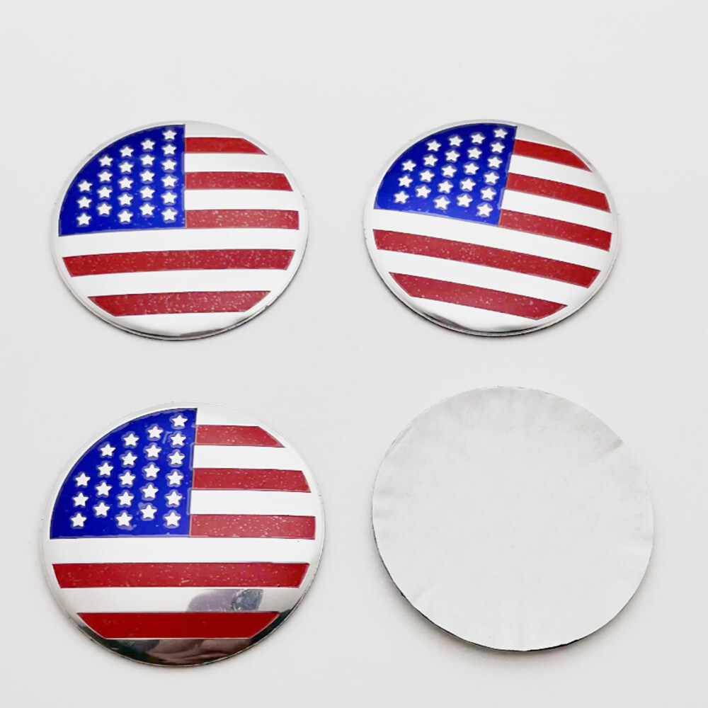 3d Stars USA Flag WHEEL CENTER STICKER Car Wheel Hub Cover Stickers Cap 56MM