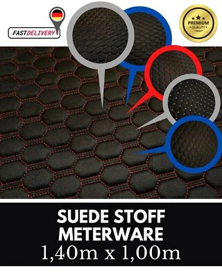 STOFFMEISTERLUX Suede Stoff gesteppt Polsterstoff Meterware Alcantara DIY Auto LKW 140cm breit