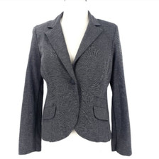 CAbi Jet Set Ponte Blazer Jacket Gray Size 6 Style 616 Jersey Career Wear Office