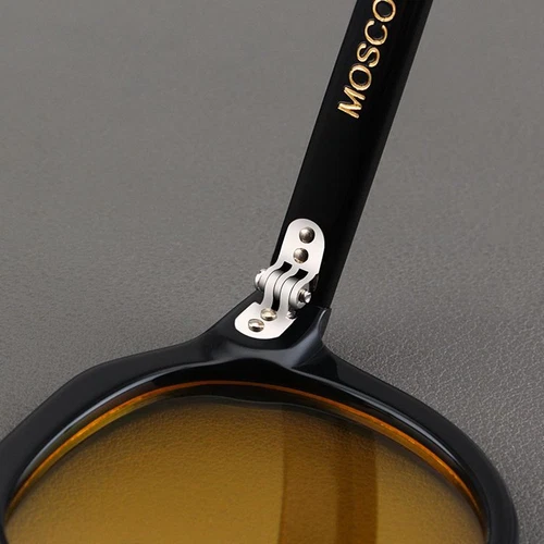 Moscot Lemtosh Sonnenbrille Herren rund Retro schwarzes Gestell polarisiert gelb Damen neu - Bild 8 von 11