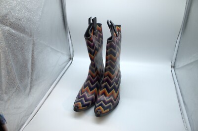 Blazin Roxx Cowboy Women's Rain Boots. Chevron Kate Snip Sz. 8. 2'' Heel.