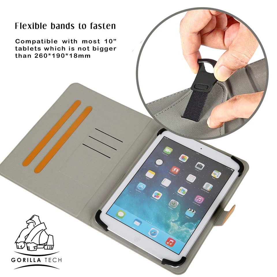 Gorilla Tech Universal Book Case Leather Stand Flip Cover For 7/8'' iPad&Tablets - Image 4 of 4