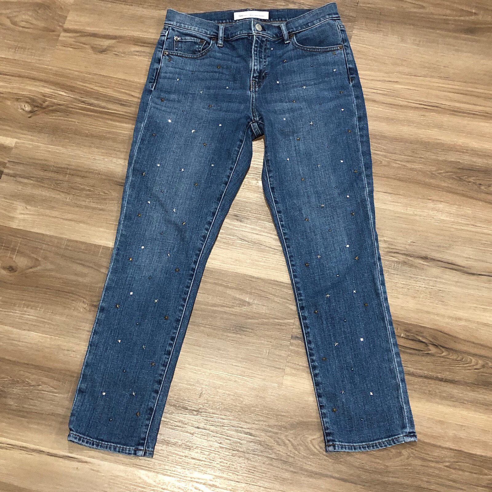 GAP 1960 Best Girlfriend Jeans Star Square Metal Stud… Gem
