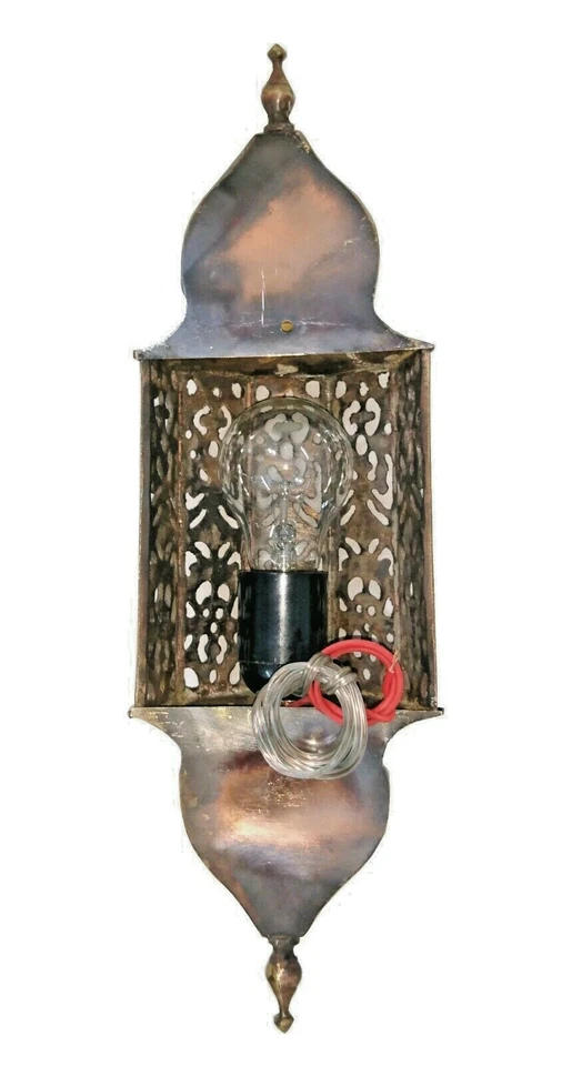 BR145W Bela Arandela de LED de Parede Marroquina Feita à Mão Padrão de Vieira de Latão - Imagem 4 de 4