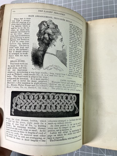 The Ladies Treasury 1876 Household Magazine Leather Bound Antiue Book, Bemrose - Picture 5 of 14