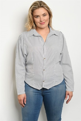 plus size pinstripe shirt