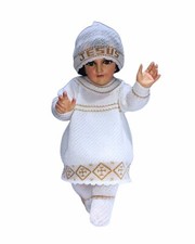 Tejido de Bebe para Ni o DIOS BLANCO con Oro BAby Jesus ClothiG