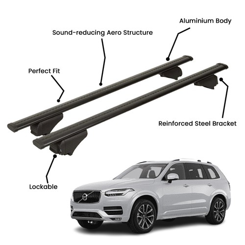 2 Pcs Black Roof Rack Cross Bars For VOLVO XC60 SUV 2017 eBay