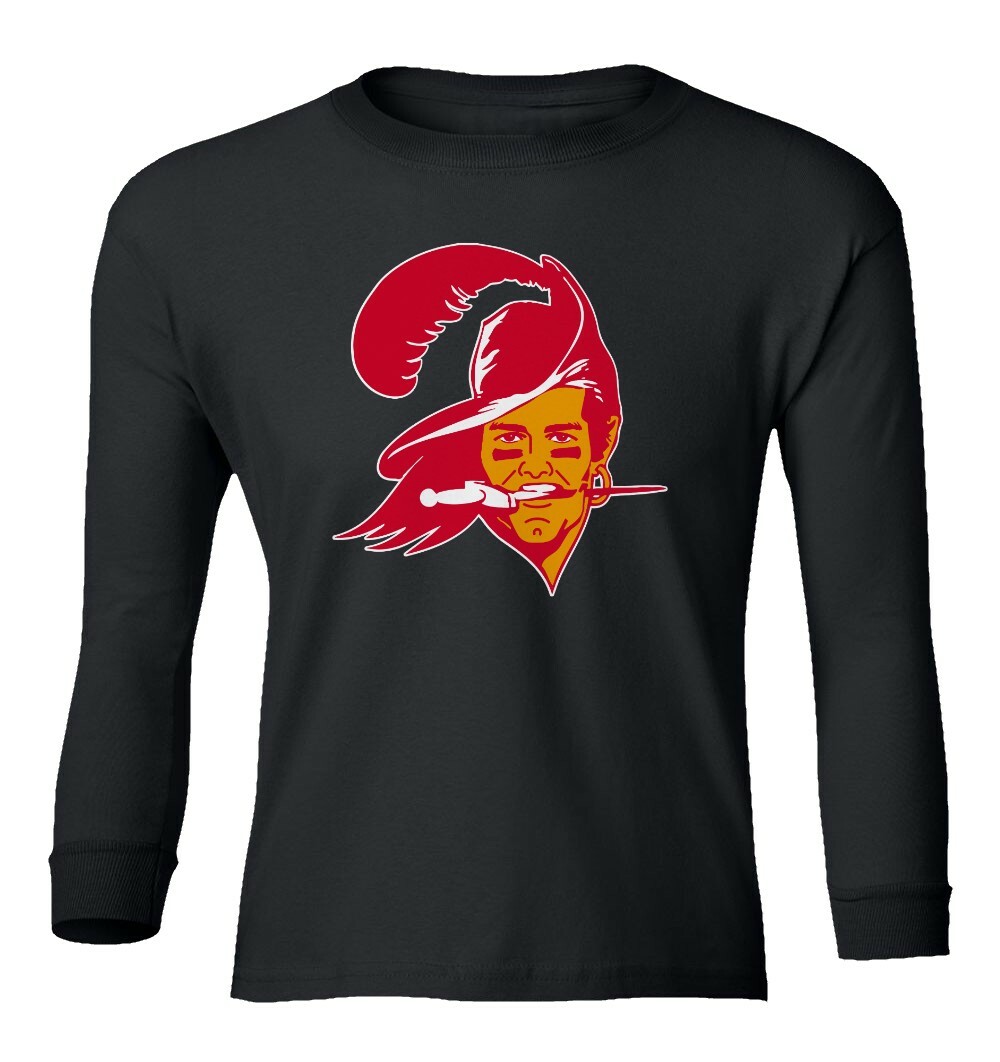 Tom Brady Tampa Bay Buccaneers Bucs Old School Logo Youth Long Sleeve  T-Shirt