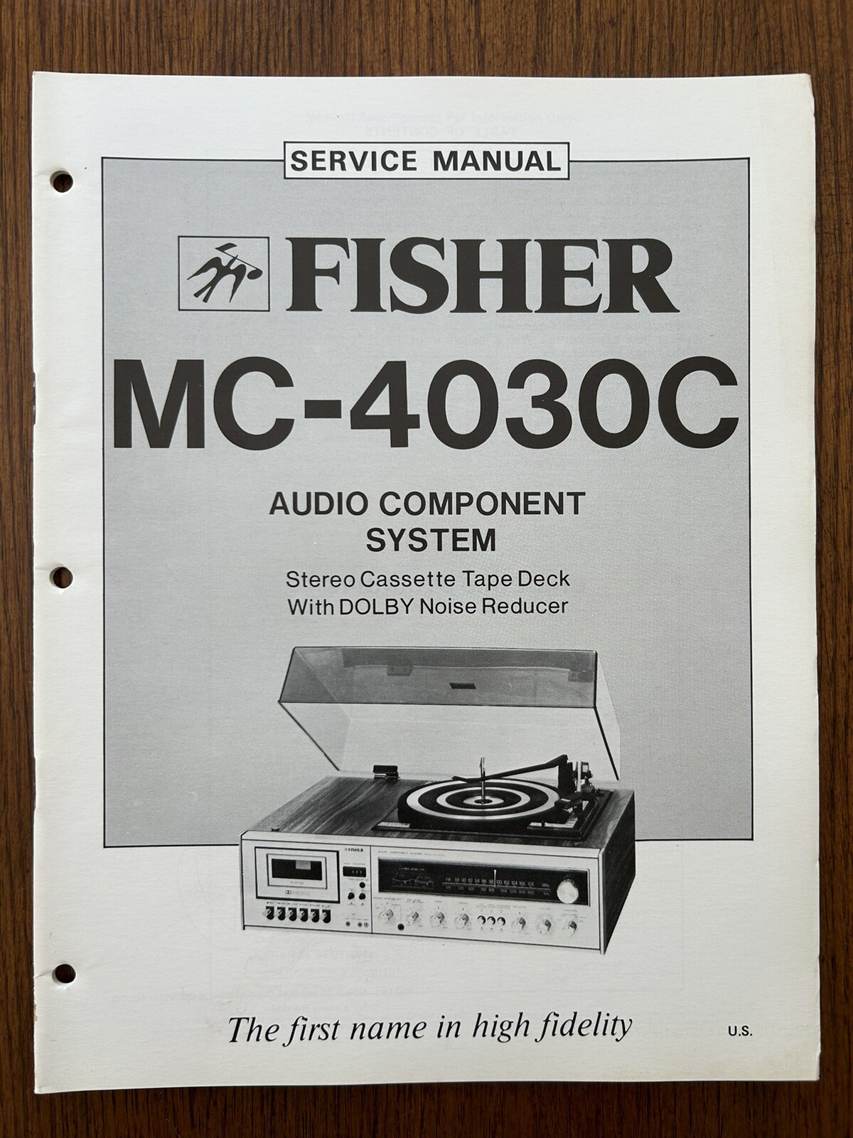Fisher MC-4030C Turntable Tape Deck Service Manual OEM Vintage