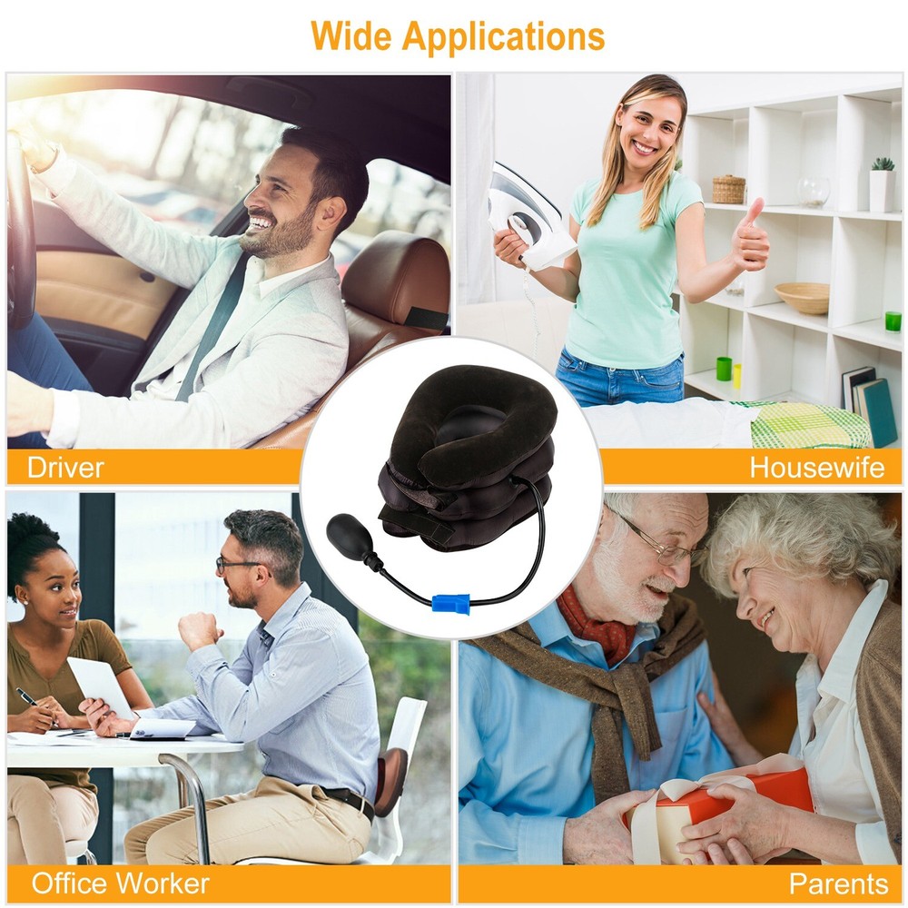 Inflatable Travel Pillow for Airplane – Neck and Spine Support with Pump  