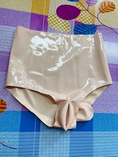 8787 Piel Panty Látex con Vagina Látex Vainas 0.4mm Cintura Alta Hecho a Medida