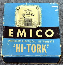 New Vintage EMICO  "HI-TORK" Precision Elec. Instruments-D.C. Milliamperes Meter