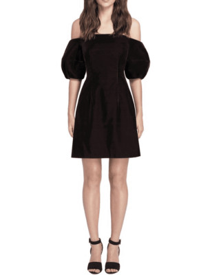 Jill Jill Stuart Velvet Puff-Sleeve Dress $368 Size 6 # 7B 1383 New