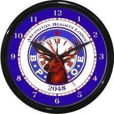 12.25" BPOE Elks Club Personalized Wall Clock Patriotic Service Club 0724
