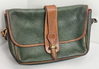 Vintage Dooney & Bourke Essex Green Pebbled Leather Equestrian