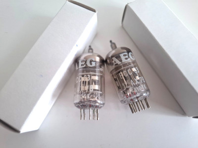 Matched pair AEG ECC83/12AX 7B (NOS)  tubes/Röhren- Serie WC810TE -TU001333
