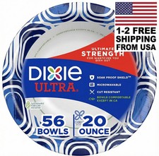 Dixie Ultra Large Paper Bowls 20oz 56ct Microwave Safe Compostable Disposable