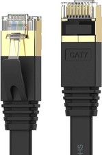 Cat 7 Ethernet Cable 25 ft High Speed 10Gbps 600MHz, Shielded 25FT, Black