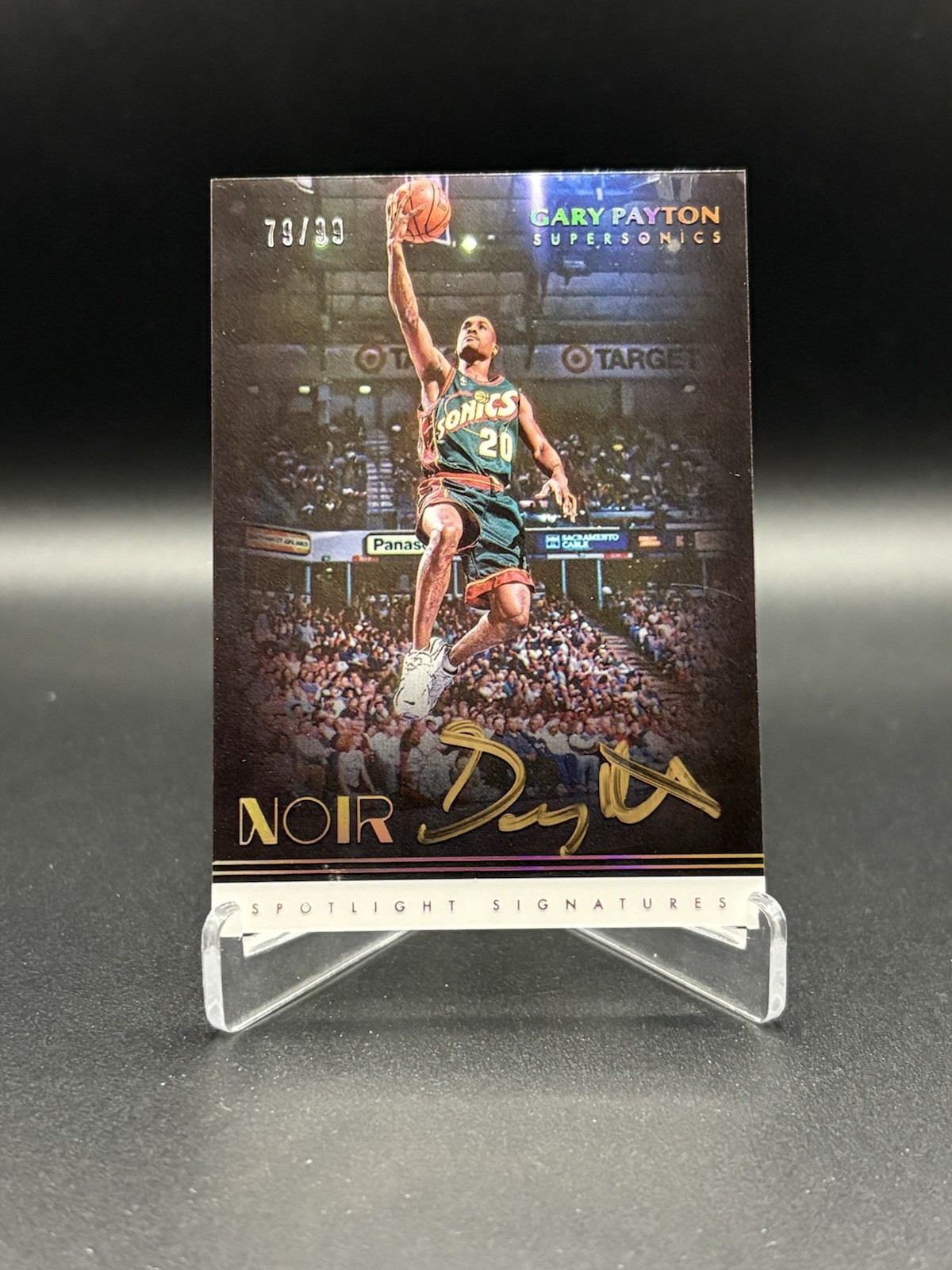 2019-20 Panini Noir Gary Payton Spotlight Signatures On Card Auto #79/99
