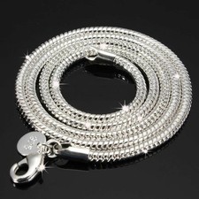 Sterling Silver Plated 18" 3mm Necklace Snake Chain