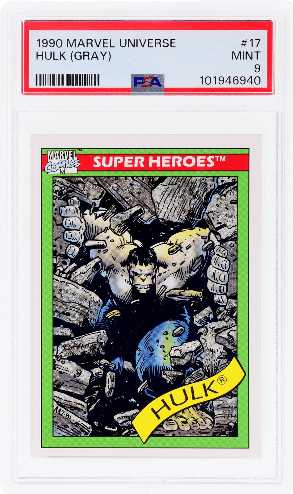 1990 Marvel Universe Gray Hulk Super Heroes #17 PSA 9